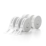 NIIMBOT 6 Rolls Labels Maker Tape for D11/D110/D101 Label Maker, 0.47'' x 1.57''-160 Tapes/Roll, Thermal Label Tape for Home Office Labeling Tape Replacement (White)