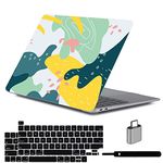 LanBaiLan Case Compatible with MacBook Pro 13 inch with Touch Bar 2016-2022 Release M1 M2 Chip A2338 A2289 A2251 A2159 A1989 A1706 A1708, Laptop Hardshell Case and Keyboard Cover, Green Graffiti