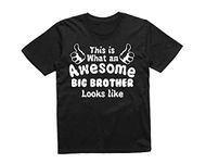 Reality Glitch This is What an Awesome Big Brother Looks Like Kids T-Shirt (Black, 9-11 Years)