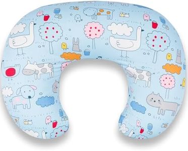 Nursing Pillow for Breastfeeding & Bottle Feeding - Ergonomic C-Shape Design with Breathable Filling & Removable Washable Cover, Supports 0-18 Months (Feeding, Tummy Time, Sitting), Hypoallergenic