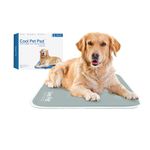 The Green Pet Shop Dog Cooling Mat, Large - Pressure Activated Pet Cooling Mat for Dogs and Cats, for Large Sized Pets (46-80 Lb.) - Non-Toxic Gel Dog Cooling Pad, No Water Needed - Sage Grey