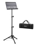 Vekkia Professional Sheet Music Stands, Portable Music Stand with Carrying Bag, Metal Sturdy Holder, 80-178cm Height Adjustable, Ideal for Musicians & Band