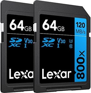 Lexar 64GB High-Performance 800x UHS-I SDXC Memory Card Blue Series - (2-Pack)