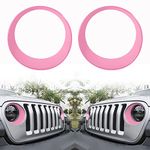 Camoo Headlight Bezel Trim Cover Compatible with Jeep Wrangler JL 2018-2021 Models, Jeep JL Headlights (Pink)