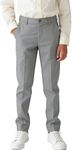 Children's Casual Pants Light Grey Big Boys Dress Pants Formal Suit Trousers for School Uniform Pants Size 16