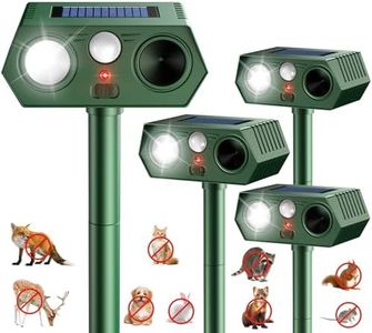 2026 Upgraded Solar Ultrasonic Animal Repellent Outdoor, Deer Repellent Devices Waterproof, Motion Activated Cat Repellent Outdoor, Squirrel Raccoon Skunk Rabbit Dog Bird Deterrents for Yard