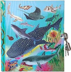 eeBoo: Sharks & Friends Journal - Includes Lock & Keys, Foil Cover, 176 Lined Pages, Sketch-Take Notes-Journal, Diary for Kids Ages 6+
