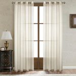 LOYOLADY Natural Linen Curtains 96 inches Long 2 Panels Set Bedroom Semi Sheer Curtains Privacy Sheer Linen Curtains for Living Room 52" W x 96" L