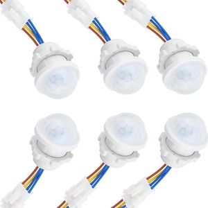6 Pack Motion Sensor Switch 85-265V 40W, PIR Wall/Ceiling Mount with 30s Auto-Off & Night Mode