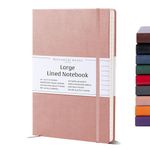 Beechmore Books Lined Journal Notebook, 8.5 x 11.5 inch, A4 160 Lined Pages, Hardcover Leather Journals for Women, Men, Writing and Notebooks for Work - 120 GSM Thick Paper, Gifts Box Included