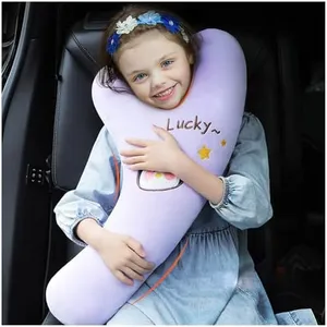Kids Travel Pillow Car, Kid Car Sleeping Pillow, Y Shaped for Kids and Adults to Support Head and Body in The Back Seat of Long Trips on Road (Purple)