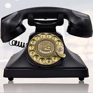 IRISVO 1960s Rotary Dial Telephone Retro Old Fashioned Landline Phones with Classic Metal Bell, Handfree and Redial Function for Home and Decor(Classic Black)