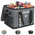 INSMEER Insulated Cooler Bag 65Cans/48 L, Collapsible Soft Sided Cooler with Shoulder Strap, Beach Cooler Bag, Large Leakproof Portable Coolers for Grocery Shopping/Camping-Dark Gray