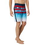O'NEILL Men's 20" S-Seam Boardshorts - Men's Swim Trunks with Fast-Drying Stretch Fabric - Men's Bathing Suit with Pockets, Red Wht Blue | Superfreak 20, 28