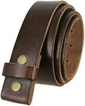 100% One-Piece Full Grain Leather Belt Strap with No Slot Hole 1-1/2"(38mm) Wide (Brown, 34)