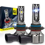 Hir2 9012 LED Headlight Bulbs, 12V 70W 12000Lumens 6000K Xenon White Hir2 9012 LED Auto Car Headlight Conversion Kit, 360 Degree Adjustable Beam Lamps, IP67 Waterproof, Pack of 2 (9012 / HIR2)