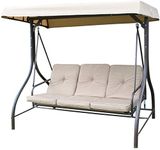 Luxury Heavy Duty Garden 3 Seater Swing Seat Hammock Bed Complete with Thick Cushions. Adjustable canopy angle.