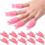 NAILWIND 10Pcs Professional Plastic Acrylic Nail Art Polish Remover Clips UV Gel Wrap Cleaner Soak Off Cap Clip (PINK)