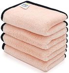 SOFTSPUN Microfiber Baby Hand & Face Wipes 20x30 Cms, 4 Piece Towel Set, (Light Pink) Super Soft & Silky for Hand, Face and Body - Hypoallergenic Sensitive Skin Wipes & Washcloths.