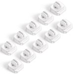 [10 Pack] Lamicall Spring Cable Holder Clips - Wire Holder Organiser for Desk, Self Adhesive Cord Tidy Management for USB Charging Cable, Power Cords, Wall, PC, Office, Home, Other Cords - White (8mm)