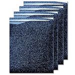 MiPremium Glitter Heat Transfer Vinyl, Glitter Iron On Vinyl (Pack of 4 Sheets), for T Shirts Sports Clothing, Garments & Fabrics, Easy Weed & Press Glitter Vinyl (Navy Blue)