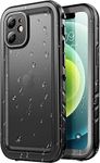 SPORTLINK for iPhone 12 Mini Waterproof Case - Shockproof Heavy Duty Front and Back Cover with [Built in Screen/Camera Protector] 360 Full Body Protective [Dustproof][IP68 Underwater]-5.4" Black