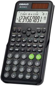 OSALO Calcolatrice scientifica 401 Funzione 10+2 cifre Display Calcolatrice solare e a batteria Copertura protettiva per la scuola Nero (OS 991MS 2a edizione)