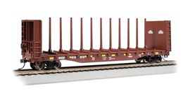 HO Track - Bachmann 52 inch Centerbeam Bulkhead Flatcar BNSF Railway