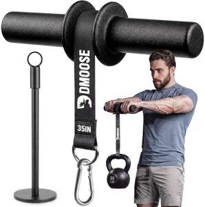 DMoose Fitness Forearm Exerciser & Wrist Roller - Forearm & Grip Strength Trainer - Available in Black, Blue & Red - Ideal for Grip, Wrist & Elbow Tendonitis (Black)