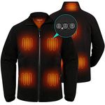 ARRIS Men's Heated Fleece Jacket, Electric Heating Warm Coat Full Zip with 8 Heating Areas and Phone Charging Function for Winter Use XXL