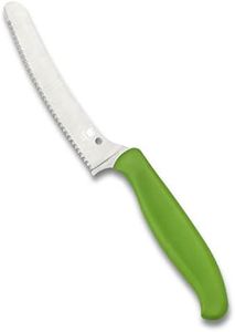 Spyderco Z-Cut Serrated Blunt Tip Lightweight Kitchen Knife, Green