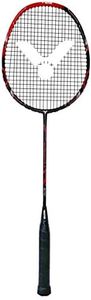 VICTOR 085/0/9 Badmintonschläger Ultramate 6 für Einsteiger aus Carbon und Aluminium, Matt Schwarz/Rot,