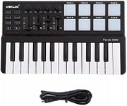 IMEISH MIDI Controller, Portable Mini 25-Key USB Keyboard and Drum Pad MIDI Controller