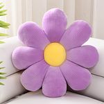 Sioloc Flower Pillow,Flower Shaped Throw Pillow Butt Cushion Flower Floor Pillow,Seating Cushion,Cute Room Decor & Plush Pillow for Bedroom Sofa Chair(Lavender,15.7'')