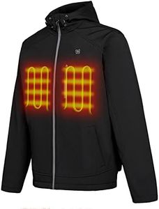 PROSmart Men's Heated Jacket Waterproof Heating Jacket with Hood and 12Volt Battery Pack (Black) (M)