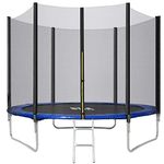 6 ft φ 183 cm Outdoor Trampoline with φ 146 cm bounce mat, ladder, safety enclosure net for kids up to 50 kg