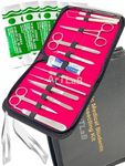 New Premium Stainless Steel Biology Lab/Anatomy/Medical Student Dissection Kit Set - Scalpel Knife Handle,Blades, Forceps, Scissors and Tweezers- Student Use and Veterinary (Set of 27 Each)