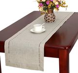 Handmade Hemstitched Natural Rectangle Table Runners (14*36 inch)