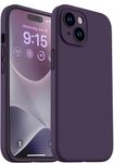 DIZORO Compatible for iPhone 15 Plus Camera Protection Case 6.7, Slim Liquid Silicone 3 Layers Full Covered Soft Gel Rubber Phone Case Protective Cover 6.7 Inch - Deep Purple