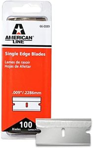 American Line Single Edge Razor Blades - 100 Blades - .009" Heavy Duty High Carbon Steel Utility Blades with Aluminum Backing - Fit Box Cutters and Razor Blade Scraper - 66-0089