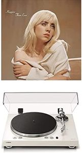 Yamaha TT-N503 (MusicCast Vinyl 500) White Turntable and Billie Eilish - HAPPIER THAN EVER (STD LP) [Bundle]