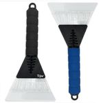 TIJAR® Heavy Duty Ice Scraper for Car Windscreens – Dual Frost & Snow Remover with Soft Foam Grip Handle – Durable Winter Tool for Cars, Vans & Vehicles - PACK OF 2