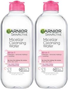 Garnier Micellar Water, Hydrating Facial Cleanser & Makeup Remover, Suitable for Sensitive Skin, Vegan, Cruelty Free, 13.5 Fl Oz (400mL), 2 Count