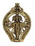 Bharat Haat Brass Panchmukhi Hanuman Wall Hanging for Home Mandir South Facing Main Door Entrance Decor Gift Items, Yellow, 6.7 Inch