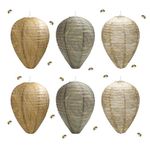 Wasp Nest Decoy 6Pcs Wasp Traps Outdoor Hanging 3 Colours for Yard Eaves Eco Friendly Fake Wasp Repellent to Keep Wasps Away Home Garden