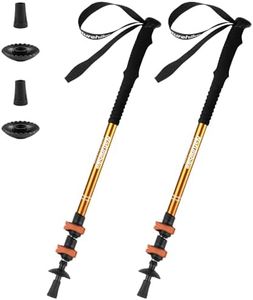 Naturehike Collapsible Trekking Poles, Adjustable Lightweight Aluminum Hiking Poles, Shock Absorption with Wrist Straps for Hiking and Daily Use, Yellow 24" -53" (Set of 2)