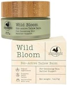 Hearth and Homestead: Handmade Wild Bloom Bio-Active Tallow Face Balm/Cream with Blue Tansy - Hydrate, Nourish, and Protect Skin - .7 oz