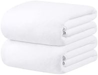 JML Oversized Bath Sheet, Hotel & SPA Extra Large Bath Towels 2 Pack, 35"x70" - 350GSM High-Density Fleece Sheet Towel Set - Super Soft and Absorbent, Lint Free, Fade Resistant, White