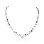 Diamond Treats Ladies Silver Necklaces for Women and Teen Girls, 925 Sterling Silver Italian Design Ball Statement Necklace, Silver Pearl Necklaces with a Gradient of Silver Beads