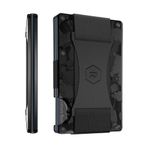 Ridge Wallet for Men - Slim Minimalist Compact Wallet, RFID Protected Front Pocket Wallets for Men, Integrated Cash Strap Card Holder (Forged Carbon)